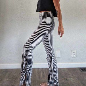 Maddie Moon Black and White Stripe Pirate Pants. Size M